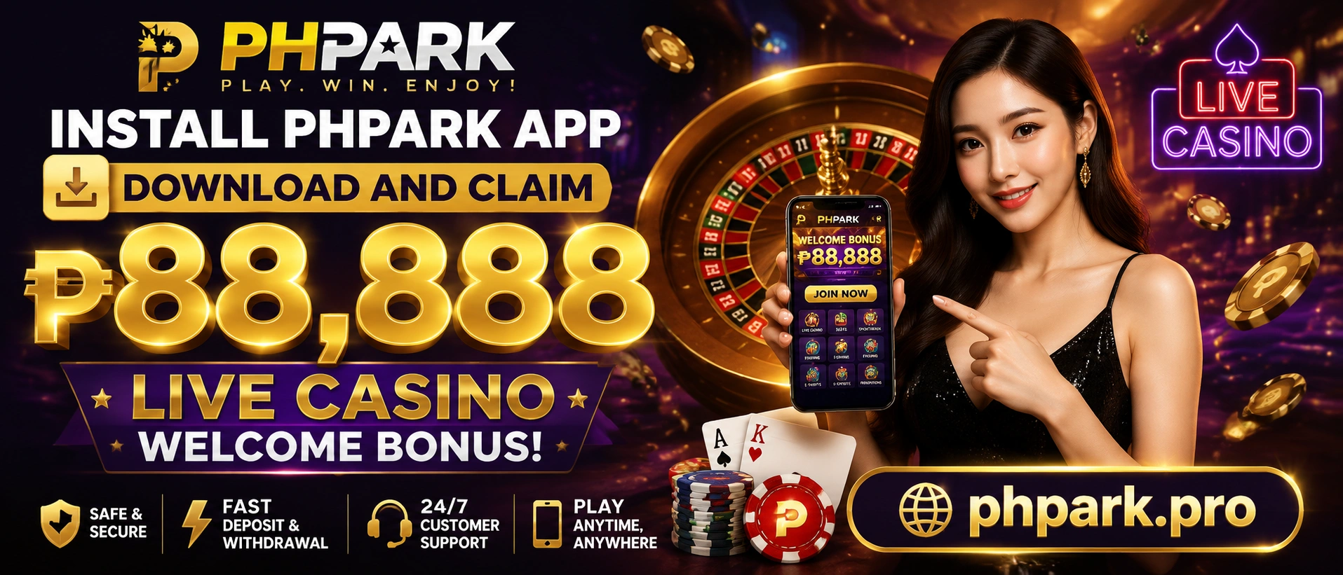 Phpark live casino studio view 2